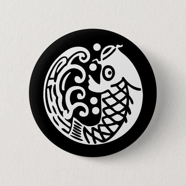 鯉に波 PINBACK BUTTON (Front)