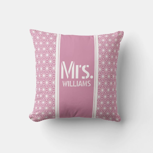 麻の葉 ASANOHA | Japanese KIMONO pattern Throw Pillow (Front)