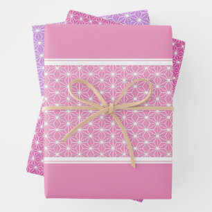 麻の葉 ASANOHA   Japanese KIMONO pattern Wrapping Paper Sheets