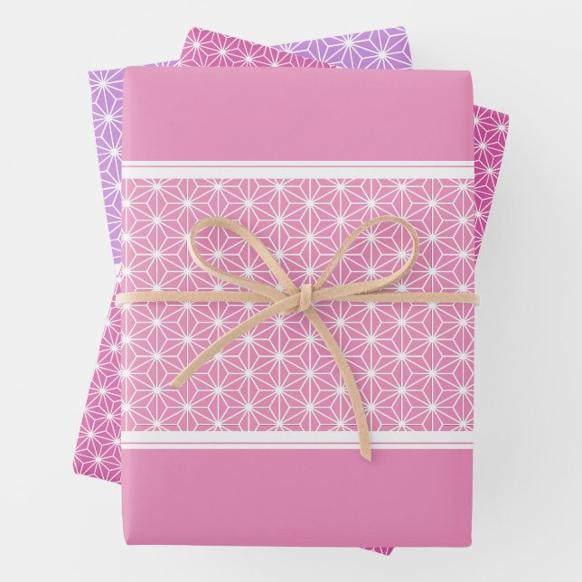 麻の葉 ASANOHA | Japanese KIMONO pattern Wrapping Paper Sheets (In situ)