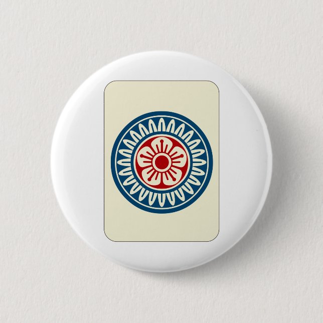 麻雀牌 1筒 / ONE OF CIRCLES -MAHJONG TILE- BUTTON (Front)