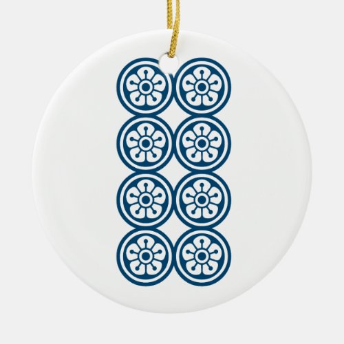 麻雀牌 8筒  EIGHT OF CIRCLES _MAHJONG TILE_ CERAMIC ORNAMENT