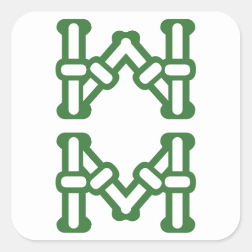 麻雀牌 8索  EIGHT OF BAMBOOS _MAHJONG TILE_ SQUARE STICKER