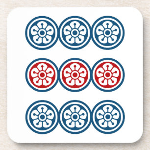 麻雀牌 9筒 / NINE OF CIRCLES -MAHJONG TILE- BEVERAGE COASTER