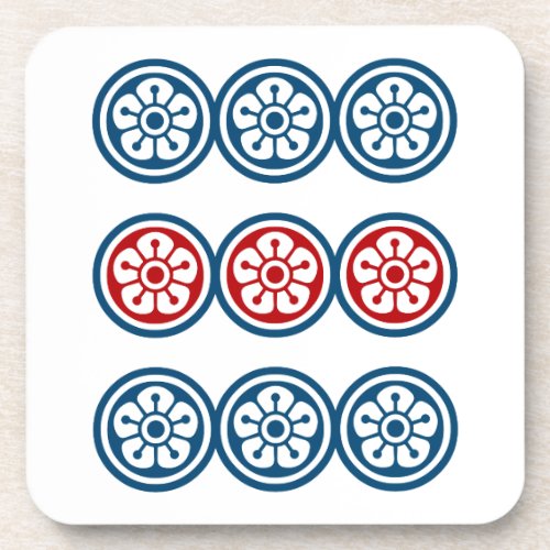 麻雀牌 9筒  NINE OF CIRCLES _MAHJONG TILE_ BEVERAGE COASTER