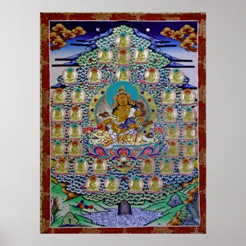 éƒèçž35äYellow Jambhala n 35 Buddhas Poster