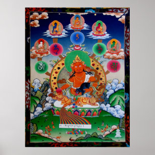 黃財神5 Buddha Mantra Yellow Jambhala Poster