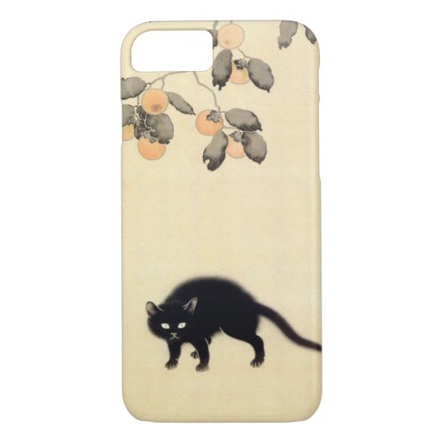 黒猫 春草 Black Cat detail Shunsō Japanese Art iPhone 87 Case