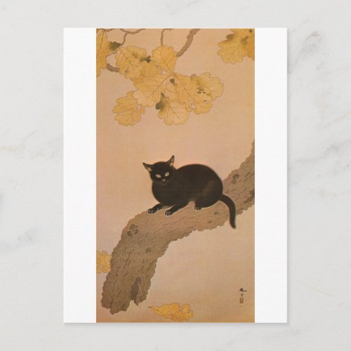 黒猫 春草 Black Cat Shunsō Postcard
