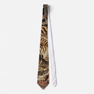 龍虎, 国芳 Tiger & Dragon, Kuniyoshi, Ukiyo-e Neck Tie