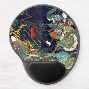 龍虎, 豊国 Dragon & Tiger, Toyokuni, Ukiyo-e Gel Mouse Pad