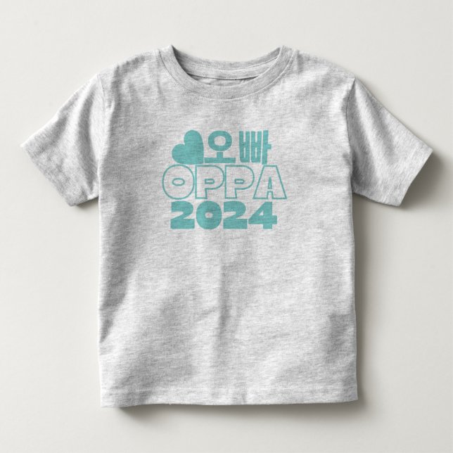오빠 OPPA 2024 Korean Big Brother Baby Announcement  Toddler T-shirt (Front)