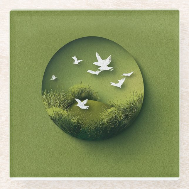 초록액자  GLASS COASTER (Front)
