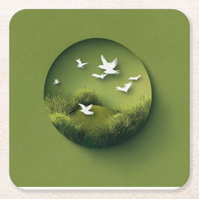 초록액자  SQUARE PAPER COASTER (Front)