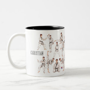 태권도 Taekwondo Martial Art 5 Tenets Personalized Two-Tone Coffee Mug
