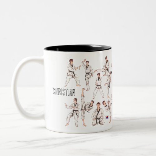 íƒœêŒë Taekwondo Martial Art 5 Tenets Personalized Two_Tone Coffee Mug