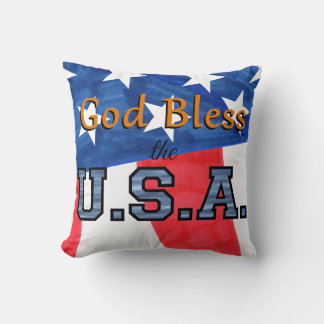 𝐆𝐨𝐝 𝐁𝐥𝐞𝐬𝐬 𝐭𝐡𝐞 𝐔.𝐒.𝐀. Throw Pillow