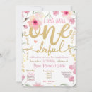 Search for little miss onederful invitations Elegant gold glitter script