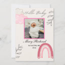 Search for rainbow birth announcement cards Pink