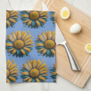 Search for blue sunflowers kitchen towels Daisy