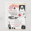 Search for spy birthday invitations Secret agent party