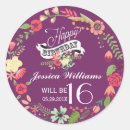 Search for purple happy birthday stickers Black