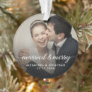 Search for double sided ornaments First christmas married