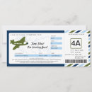 Search for vintage airplane birthday invitations Boarding pass