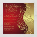 Search for red and gold 60th birthday invitations Chic