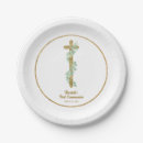 Search for first communion plates Gold cross
