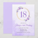 Search for purple 18th birthday invitations Feminine