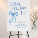 Search for something blue bridal shower signs Watercolor