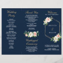 Search for navy and gold wedding programs Floral