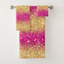Search for pink and gold bath towels Glitter
