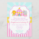 Search for circus birthday invitations girl