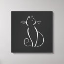 Search for black cat canvas prints Black and white
