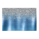 Search for silver on blue placemats Glitter