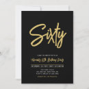Search for black and gold 60th birthday invitations Sixty