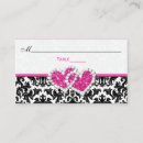 Search for heart shaped wedding place cards Black and white