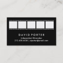Search for filmmaker business cards black and white