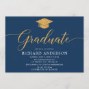 Search for blue and gold graduation invitations Calligraphy
