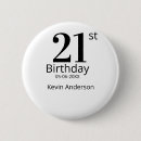 Search for 21st birthday buttons Calligraphy typography elegant