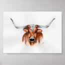 Search for longhorn posters Watercolor