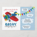 Search for vintage airplane birthday invitations Red