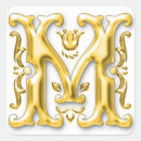 Search for letter m monogram stickers Gold