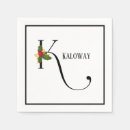 Search for monogram christmas napkins Holly