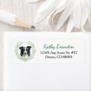 Search for border collie return address labels Watercolor