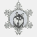 Search for siberian husky ornaments White