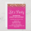 Search for pink and gold 30th birthday invitations For her