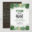 Search for jungle 4th birthday invitations Four ever wild